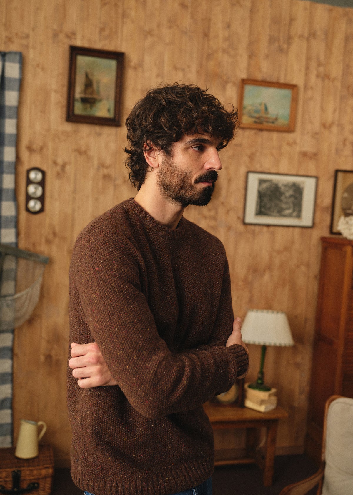Pull Calder - Marron Moucheté