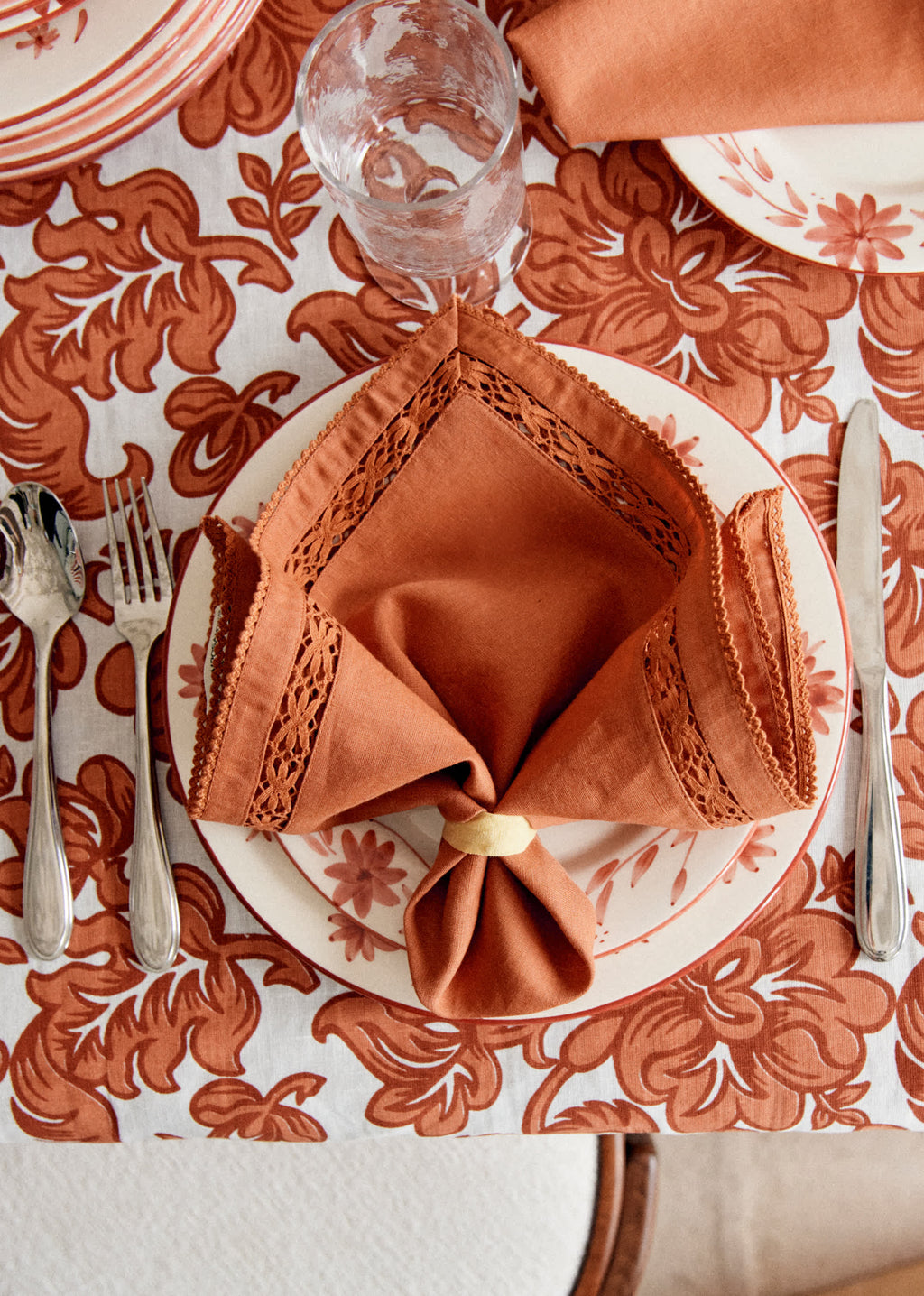 Set de 2 serviettes brodées - Terre De Sienne
