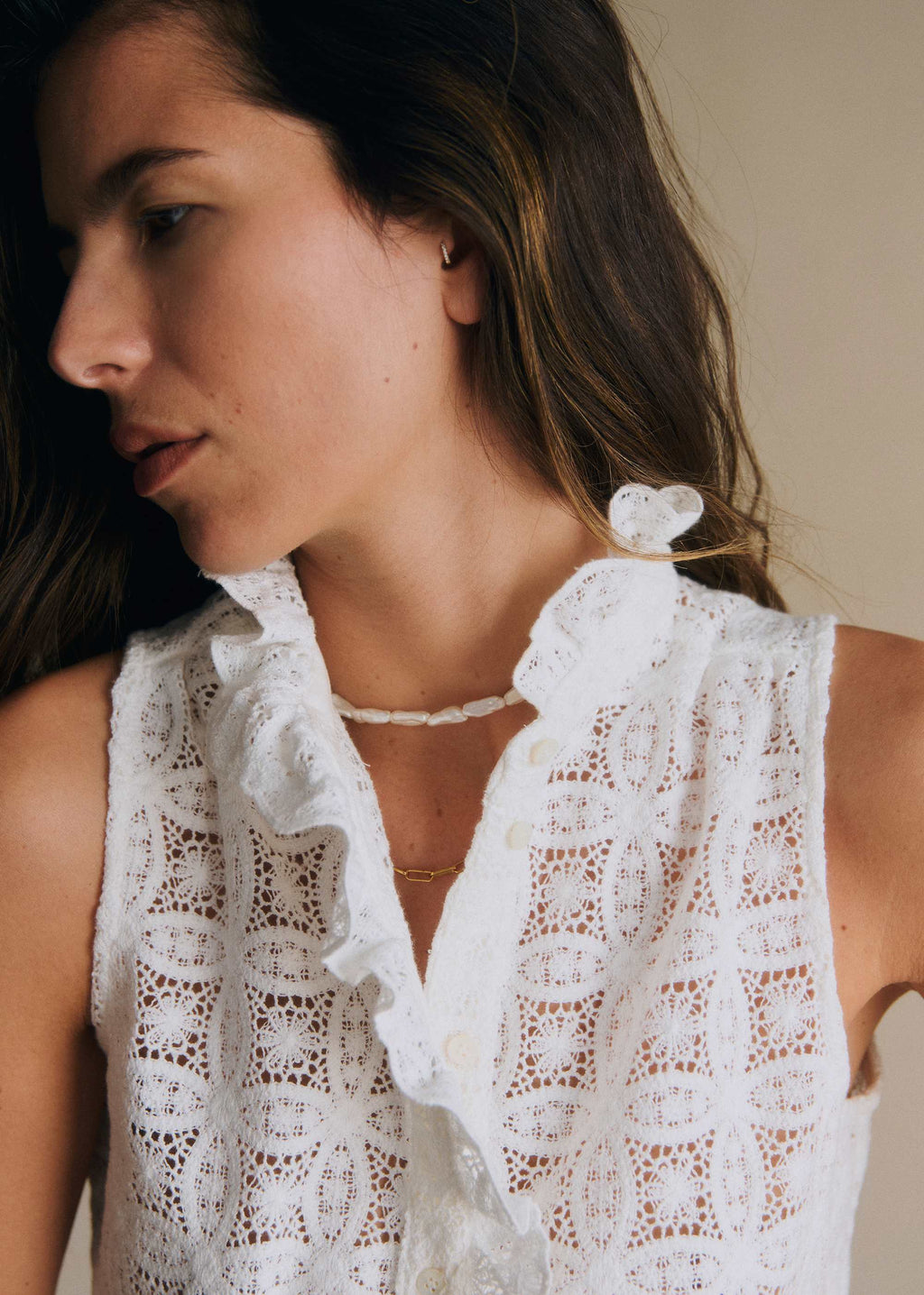Chemise Celinda - Guipure Unie Ecru