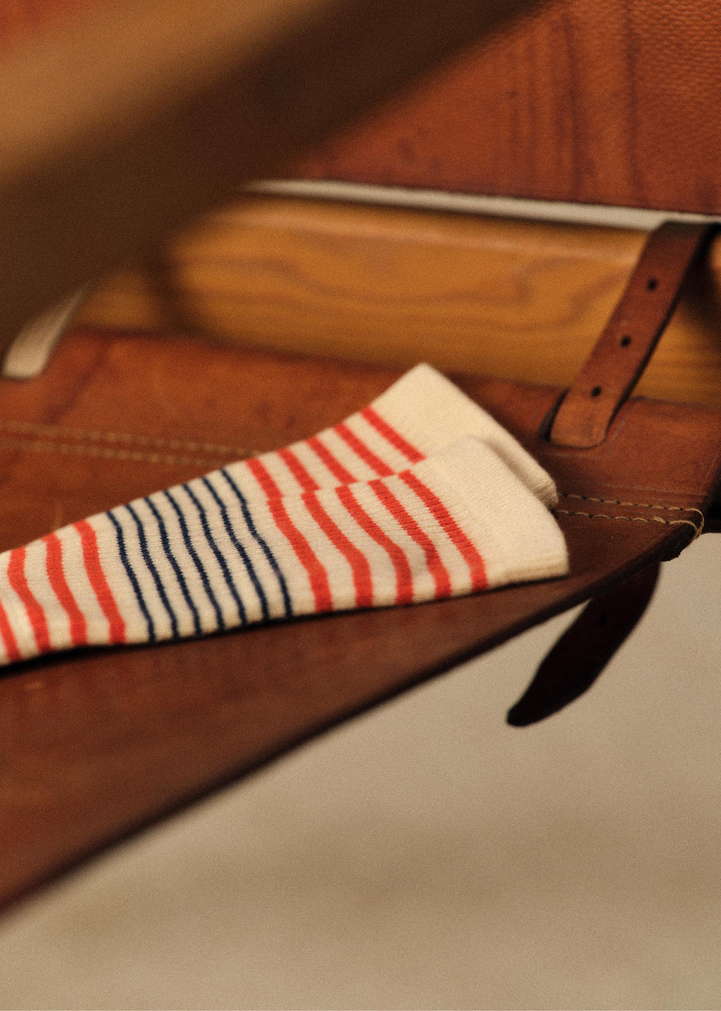 Chaussettes Mouss - Écru / Bleu / Rouille