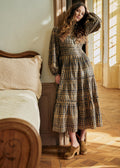 Robe Teora - Carreaux Ocre Bleu