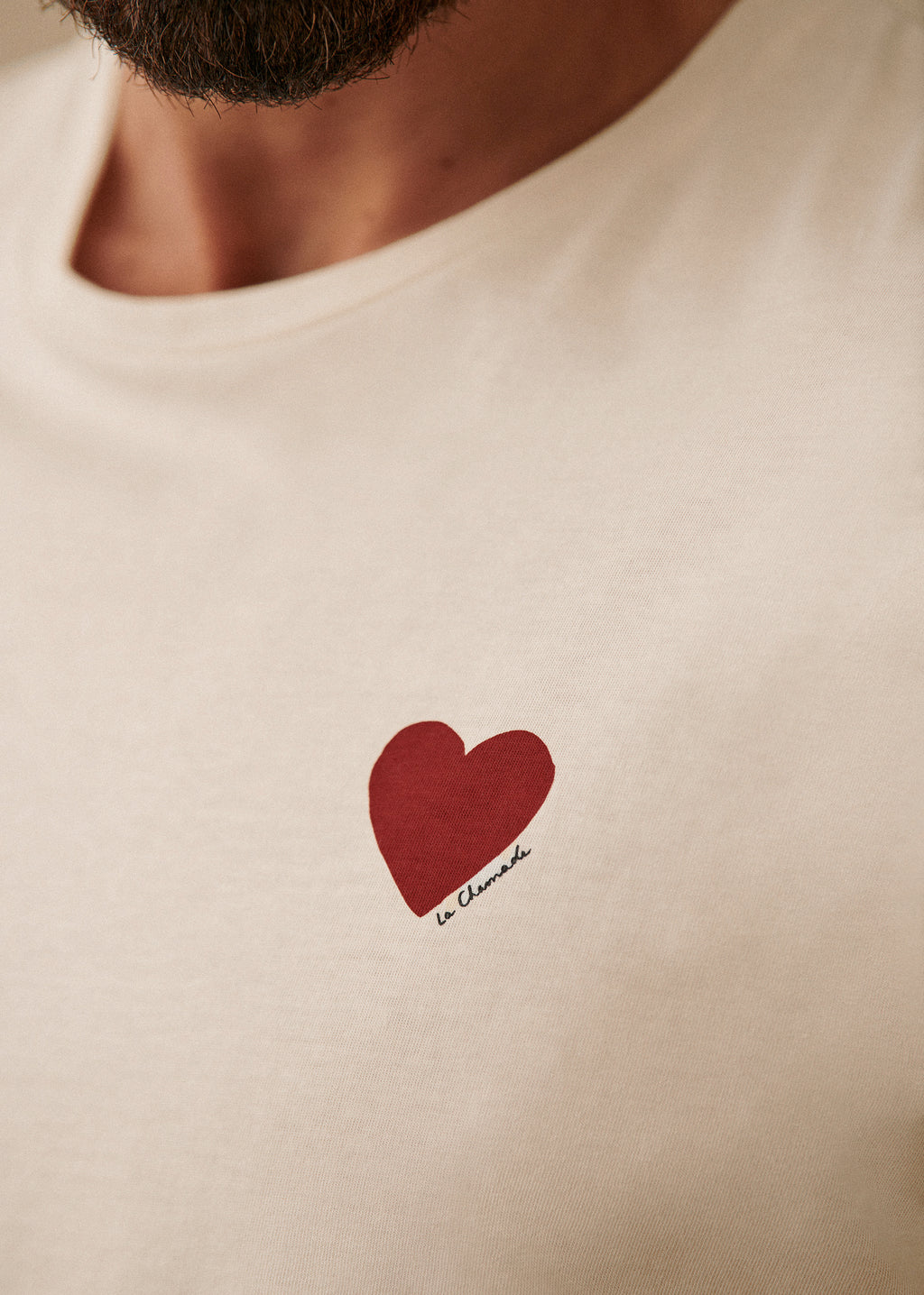T-Shirt Coeur Chamade - Ecru / Rouge