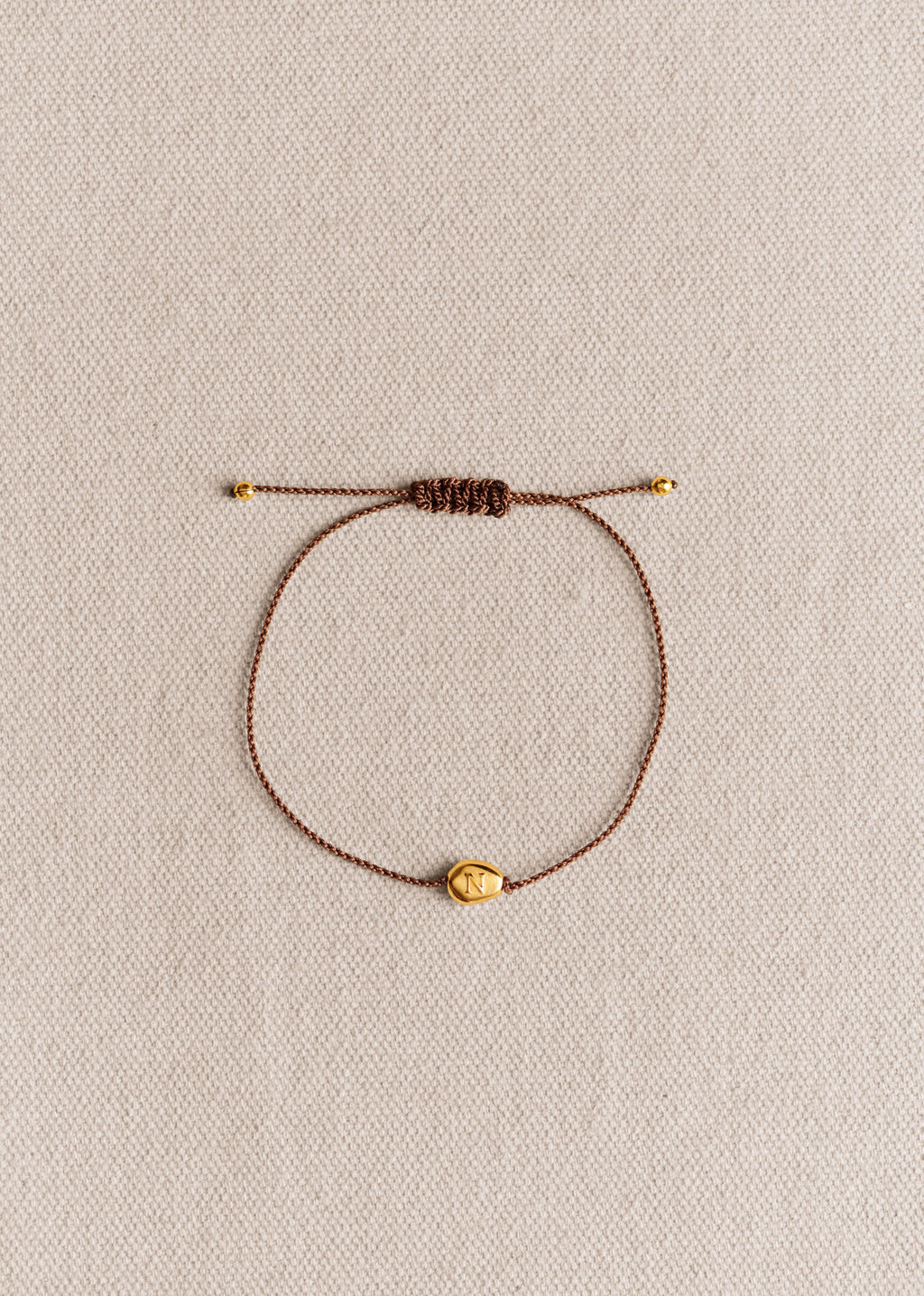 Bracelet Cléo - Chocolat - Lettre N