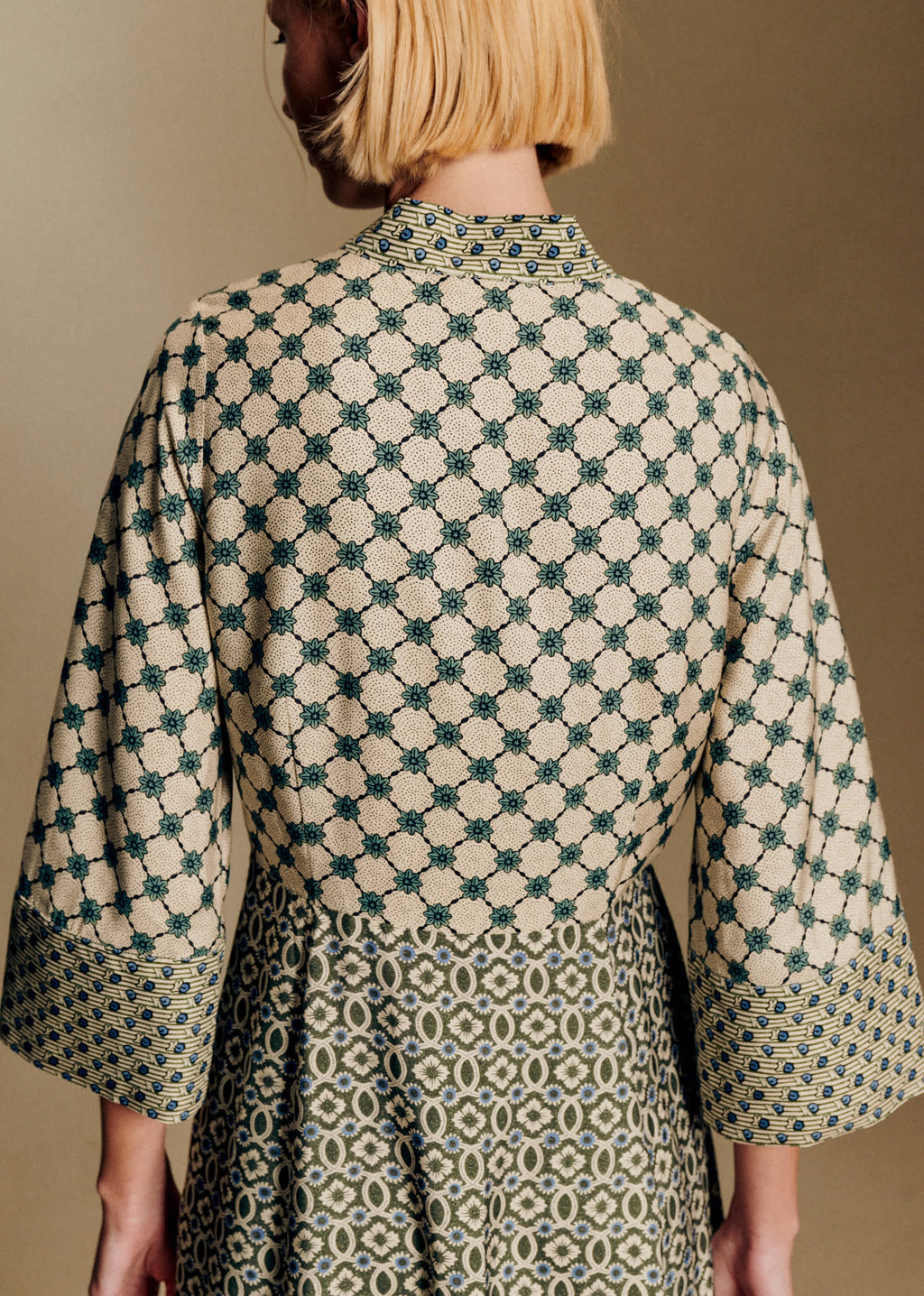 Robe Vinia - Sézane x Antoinette Poisson - Imprimé Patchwork Dominote
