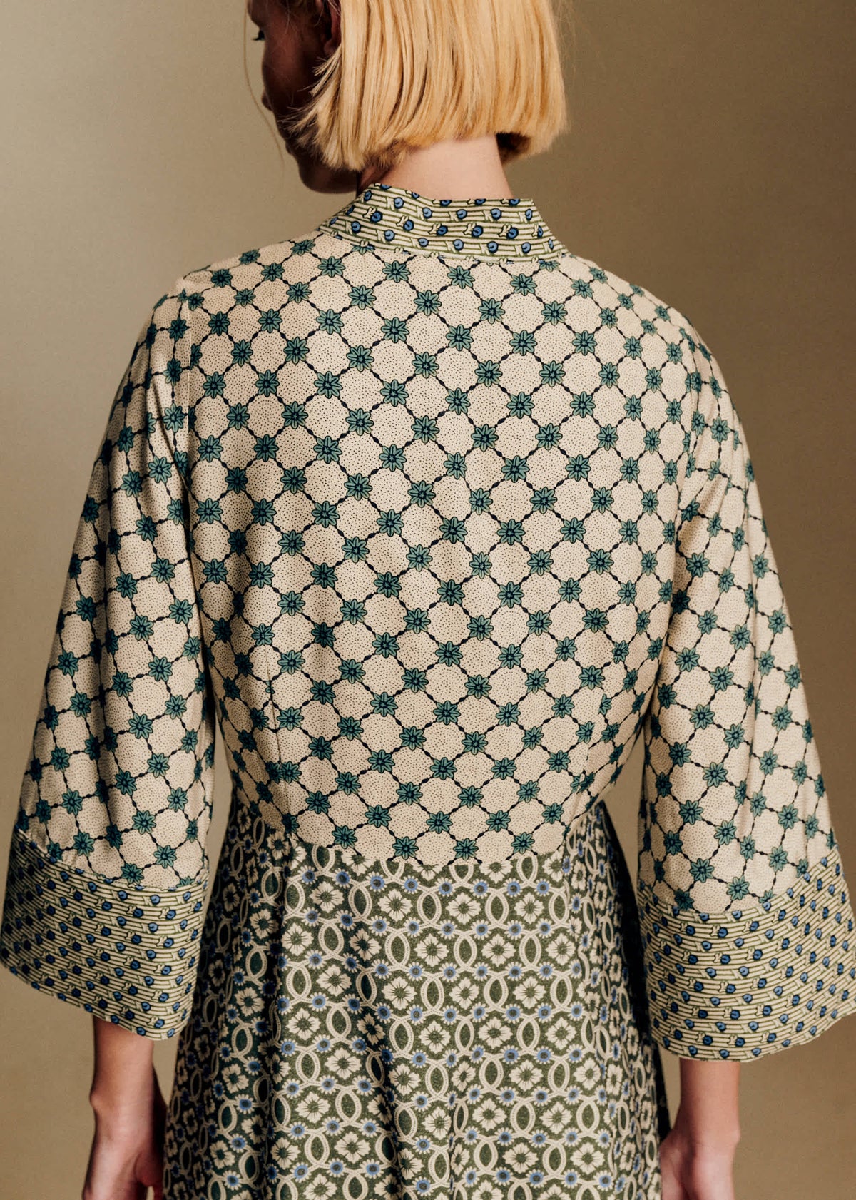 Robe Vinia - Sézane x Antoinette Poisson - Imprimé Patchwork Dominote