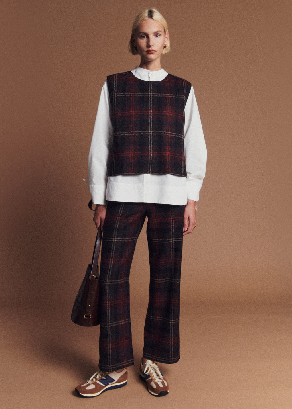 Pantalon Fausto - Carreaux Bordeaux Rouge