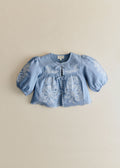 Blouse Noelia - Bleu Vintage / Broderie Aurélia