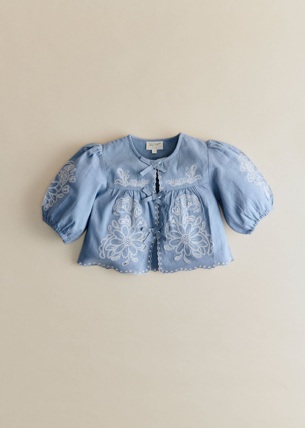 Blouse Noelia - Bleu Vintage / Broderie Aurélia