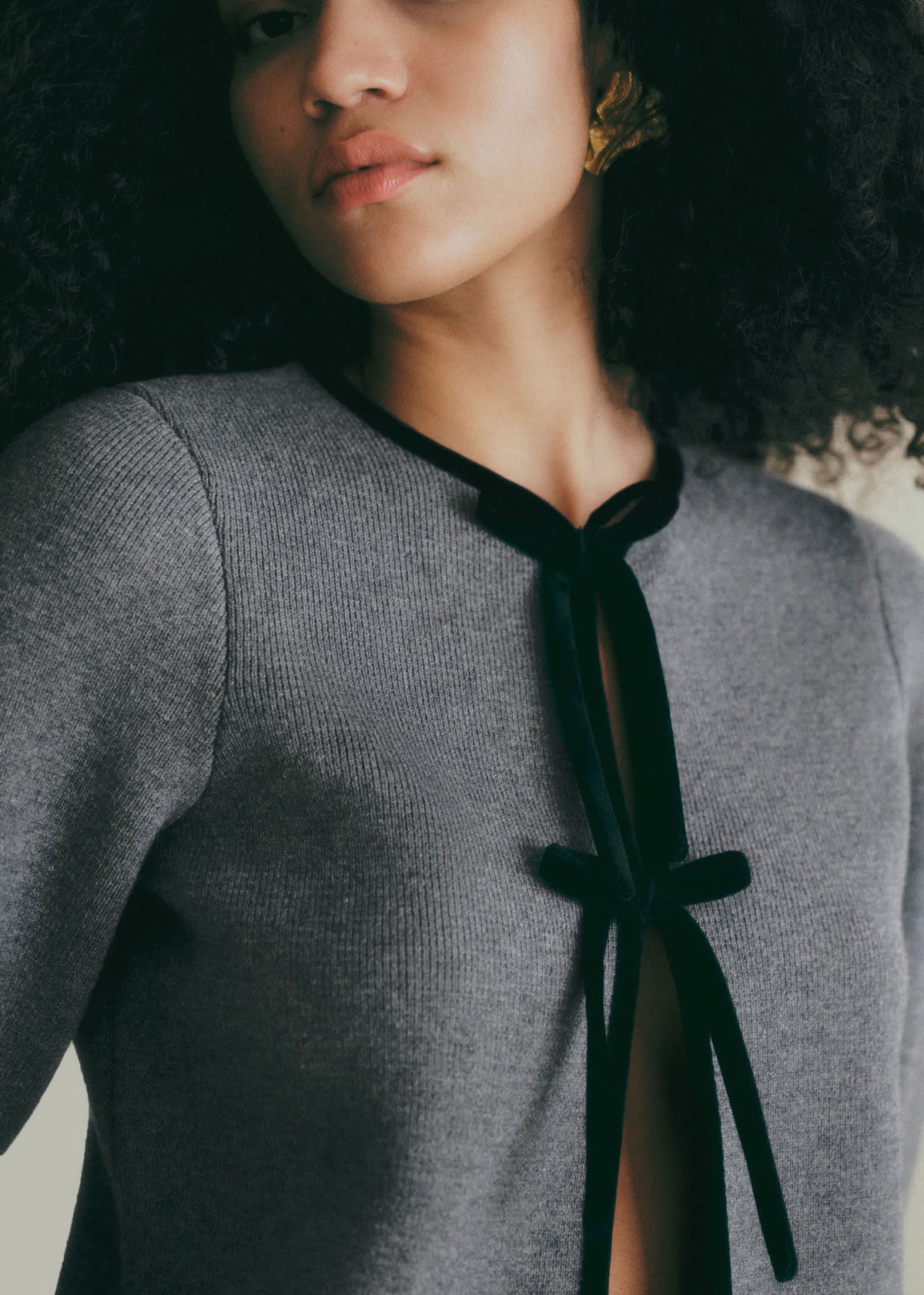 Gilet Susie - Gris détails noir
