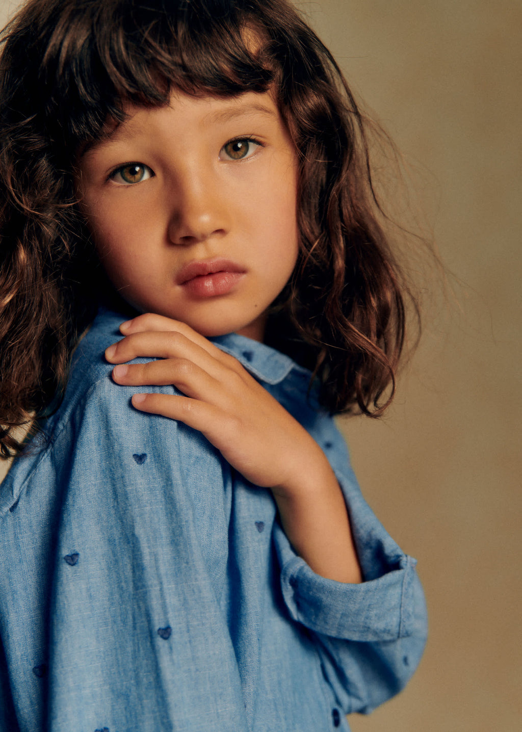 Chemise Pierro - Chambray Coeur Brodé Marine