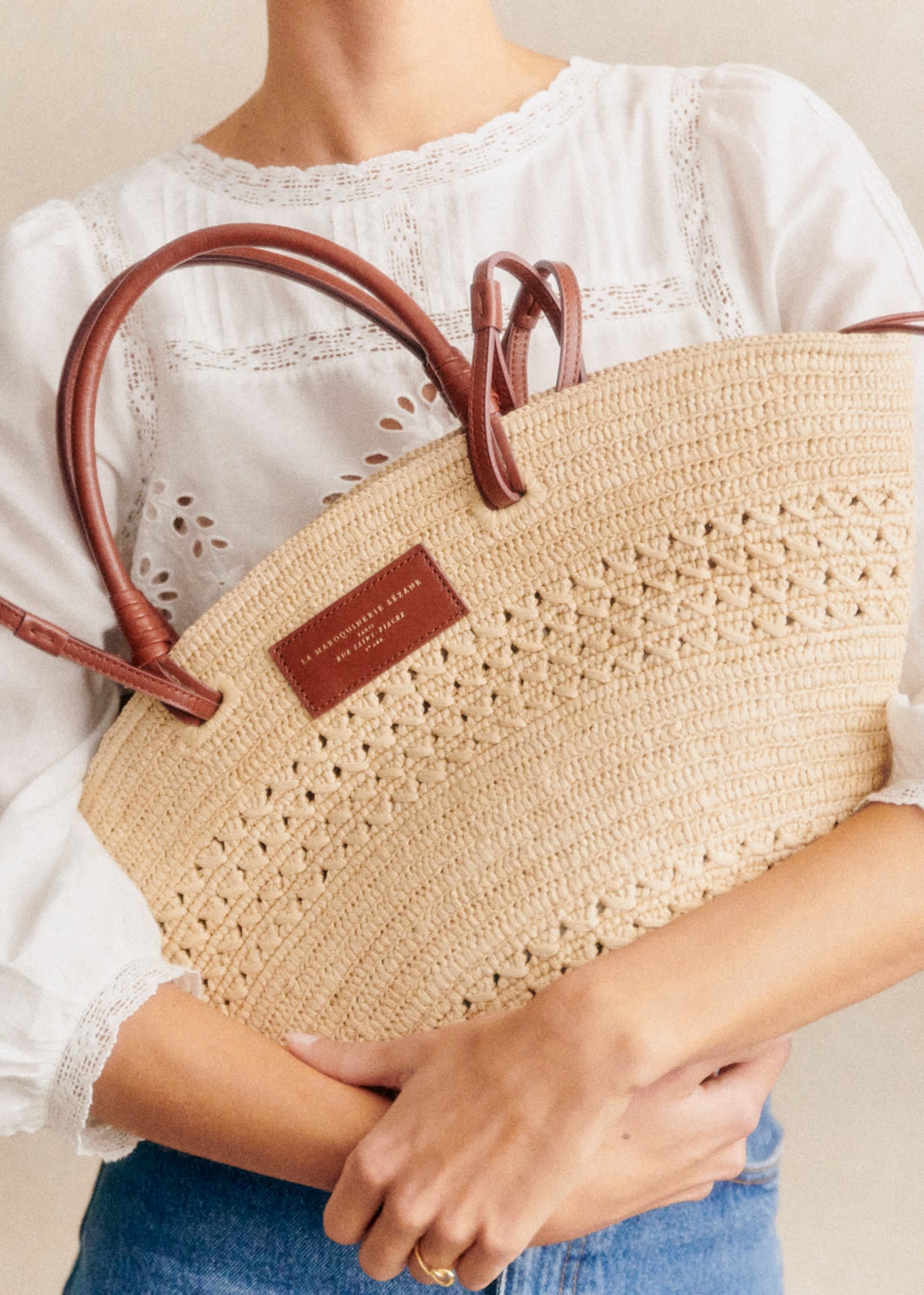 Panier Justine - Raphia Naturel Ajouré