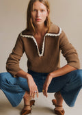 Pull Ivane - Camel Détails Ecru