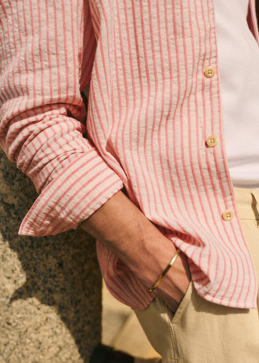 Chemise Harty - Rayures Écru / Rose
