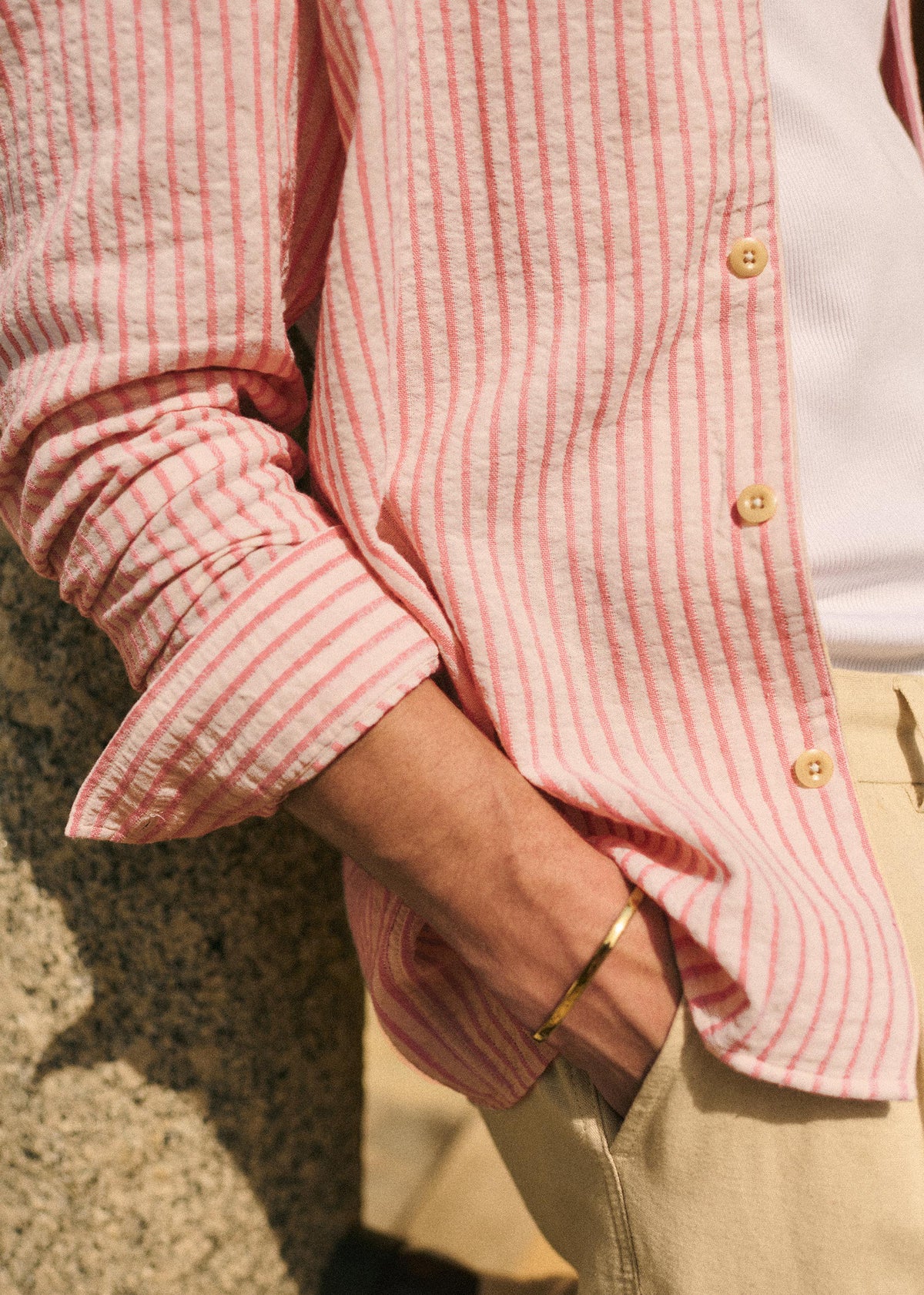 Chemise Harty - Rayures Écru / Rose