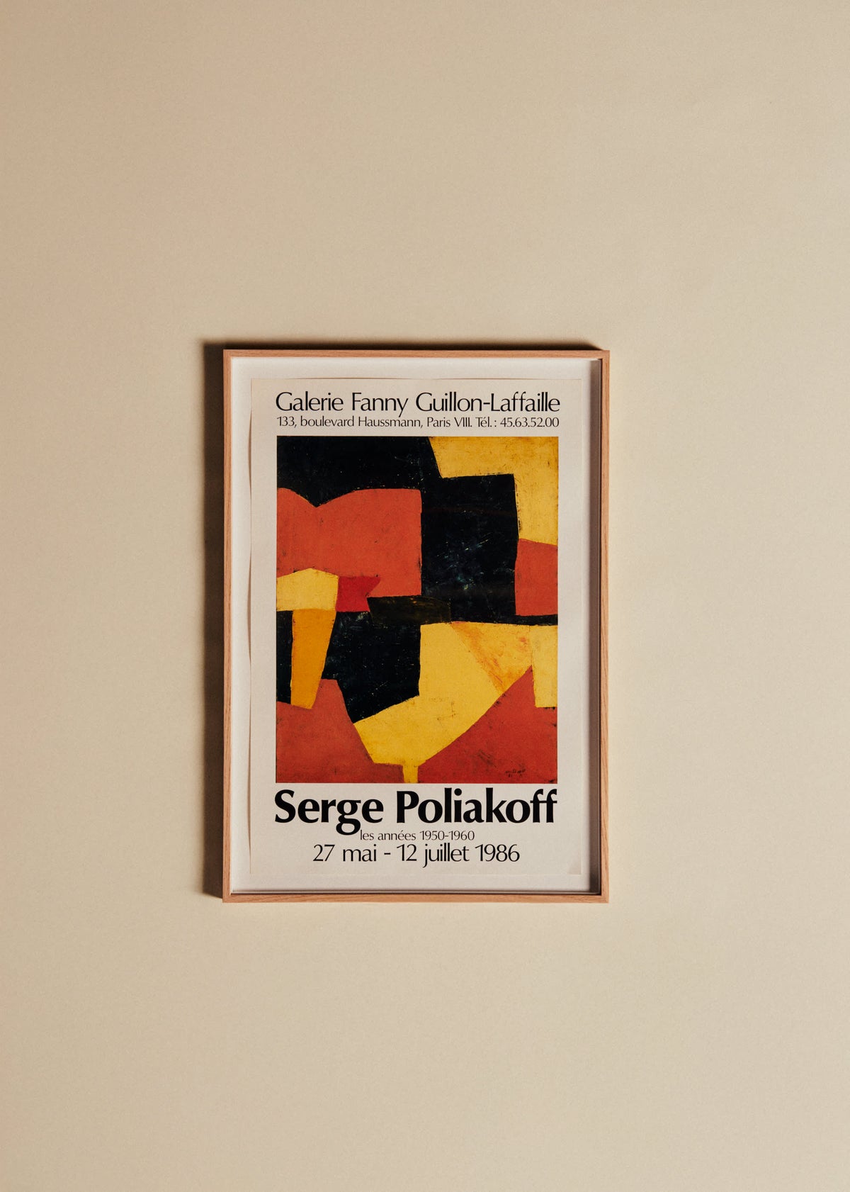 Affiche Galerie Fanny Guillon-Laffaille, Serge Poliakoff, 1966 - 46,5 x 66,5 cm