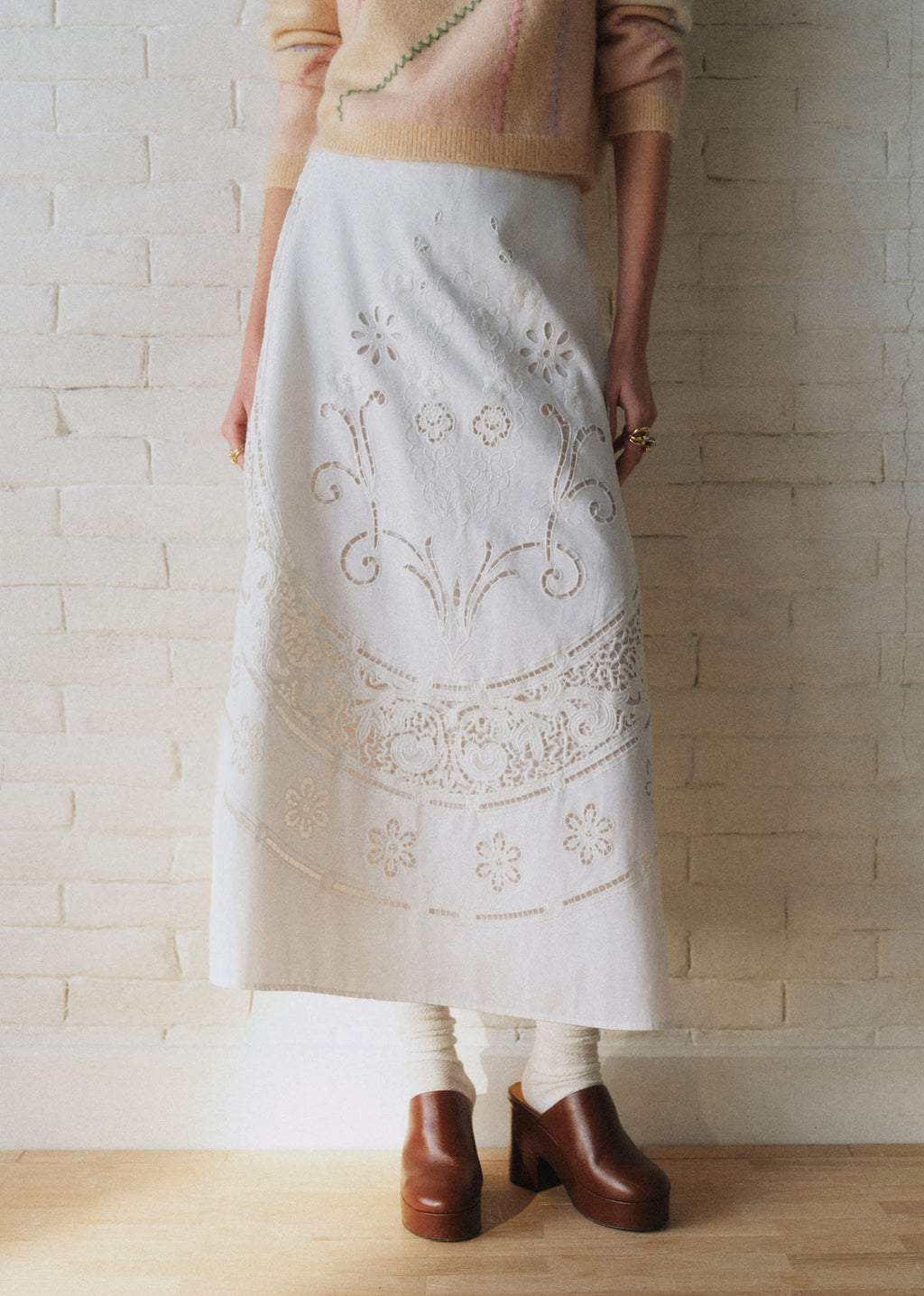 Jupe Solya - Sézane x SEA NY - Broderie Unie Ecru