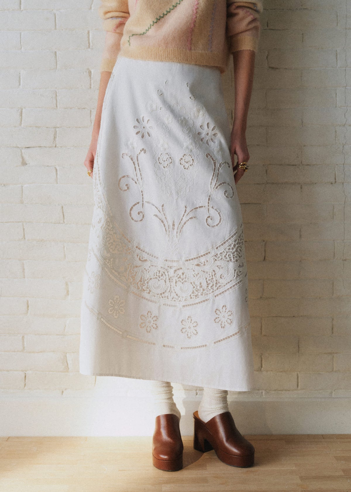 Jupe Solya - Sézane x SEA NY - Broderie Unie Ecru