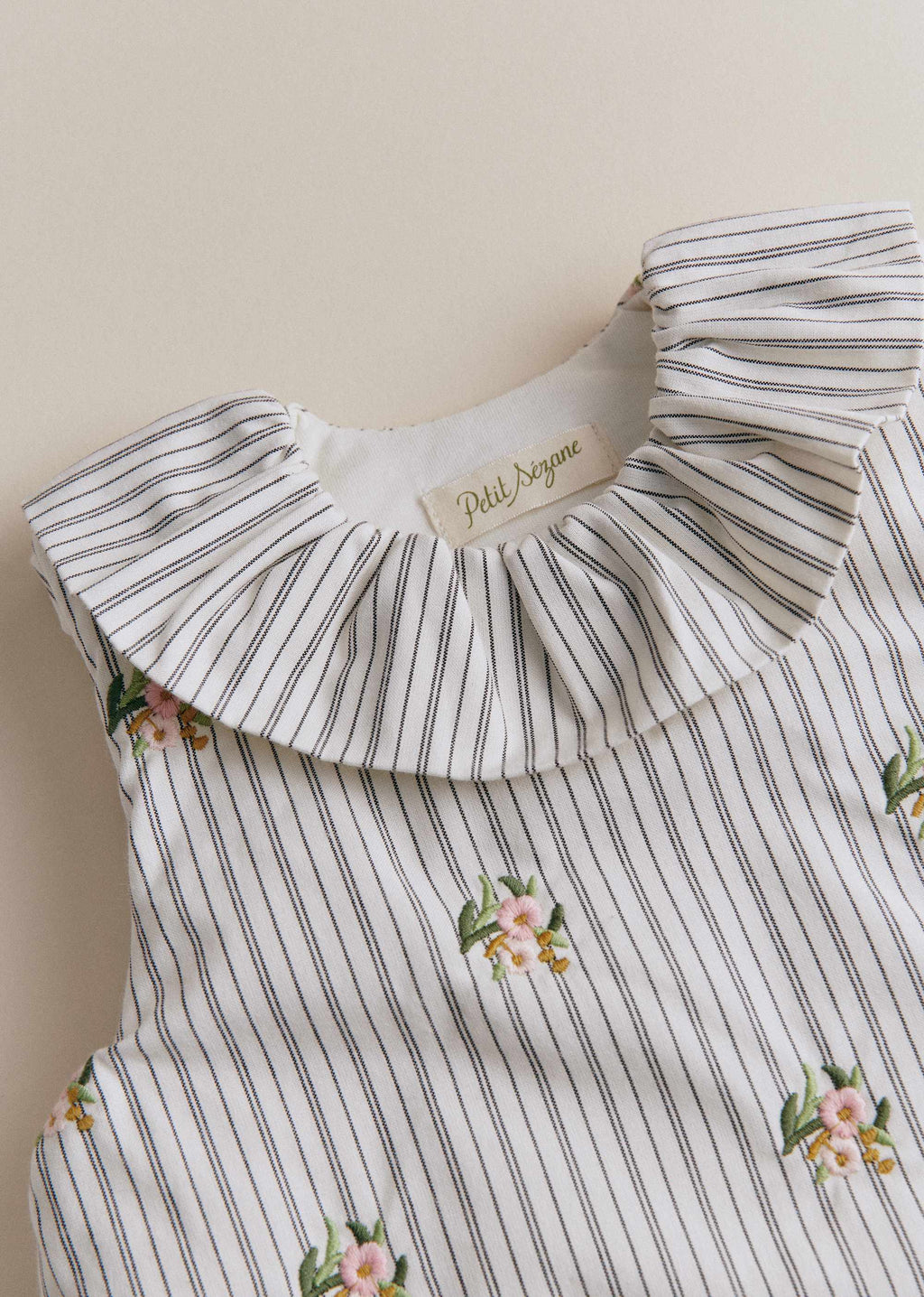 Gigoteuse Rayée Broderie Fleurs - Taille 2