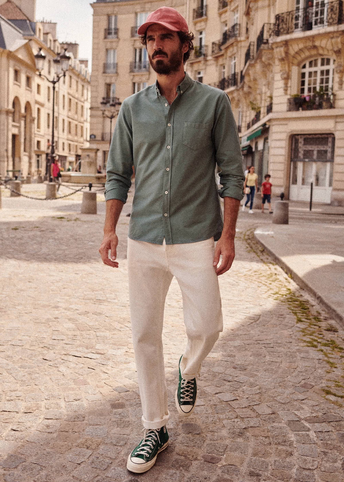 Chemise Charlie Oxford - Vert Argile