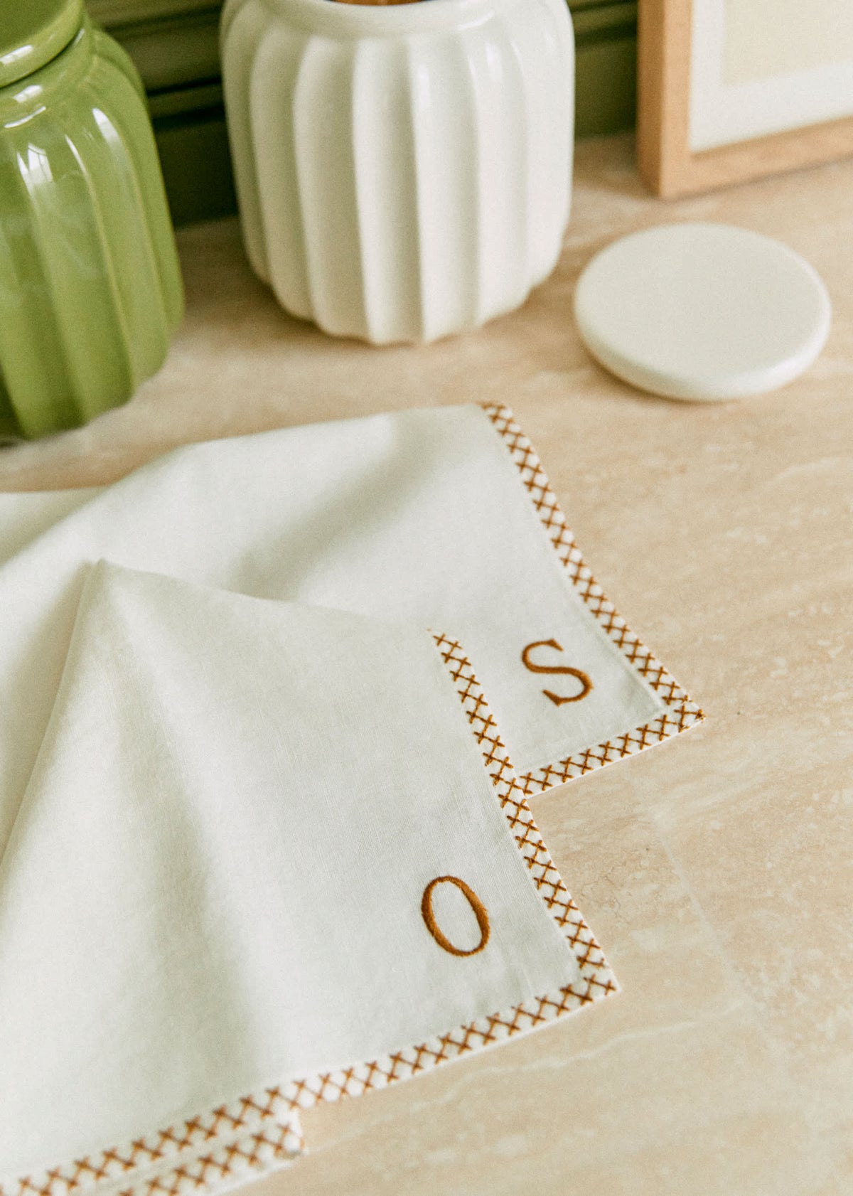 Serviette Monogramme - lettre O