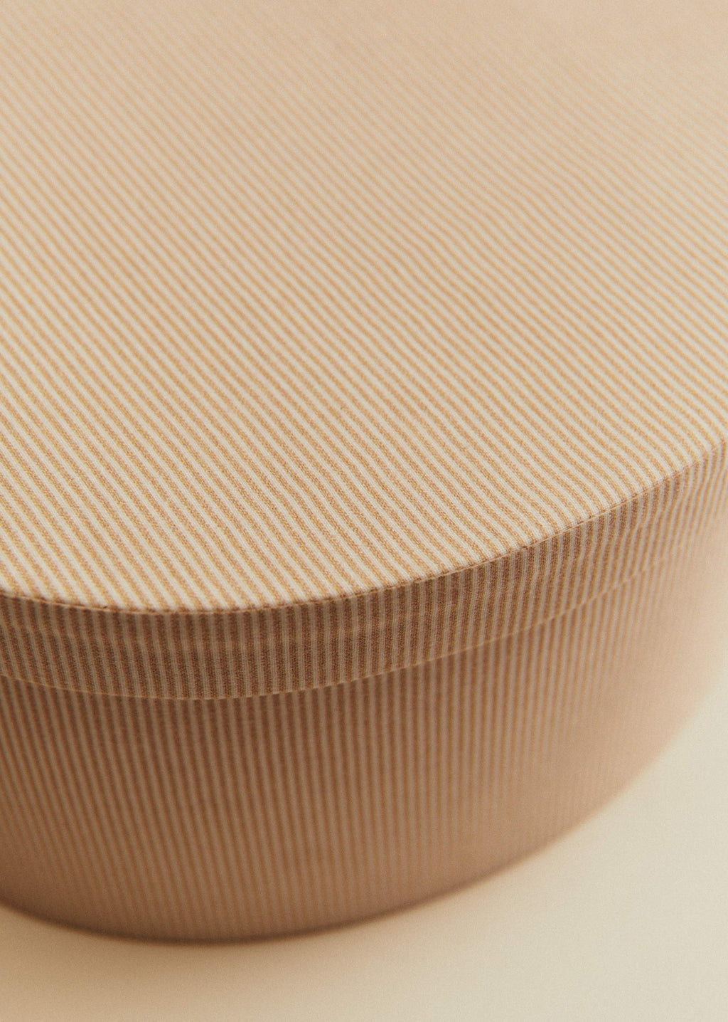 Boîte rangement ovale - petit modèle - Rayures beige