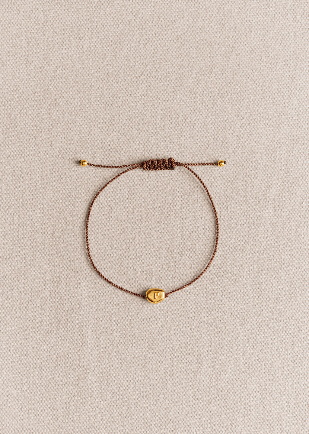 Bracelet Cléo - Chocolat - Lettre P