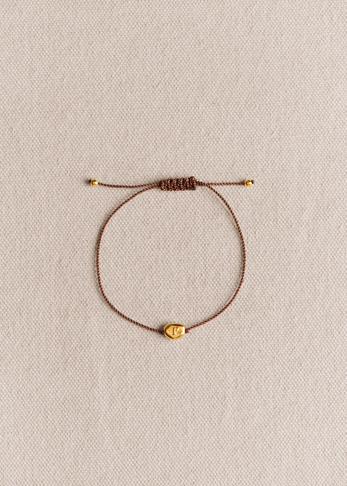 Bracelet Cléo - Chocolat - Lettre P