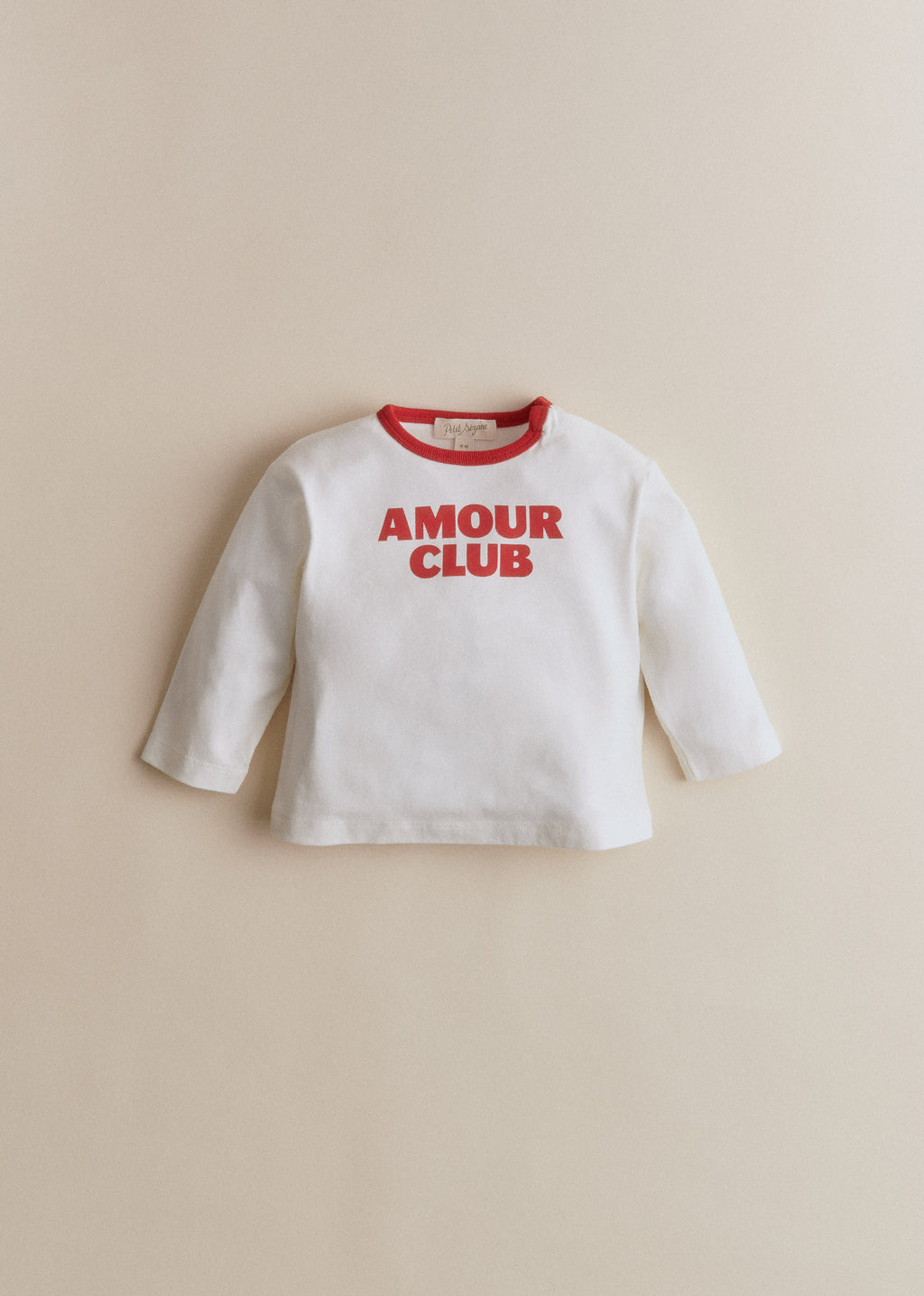 T-Shirt Amour club - Ecru / Rouge