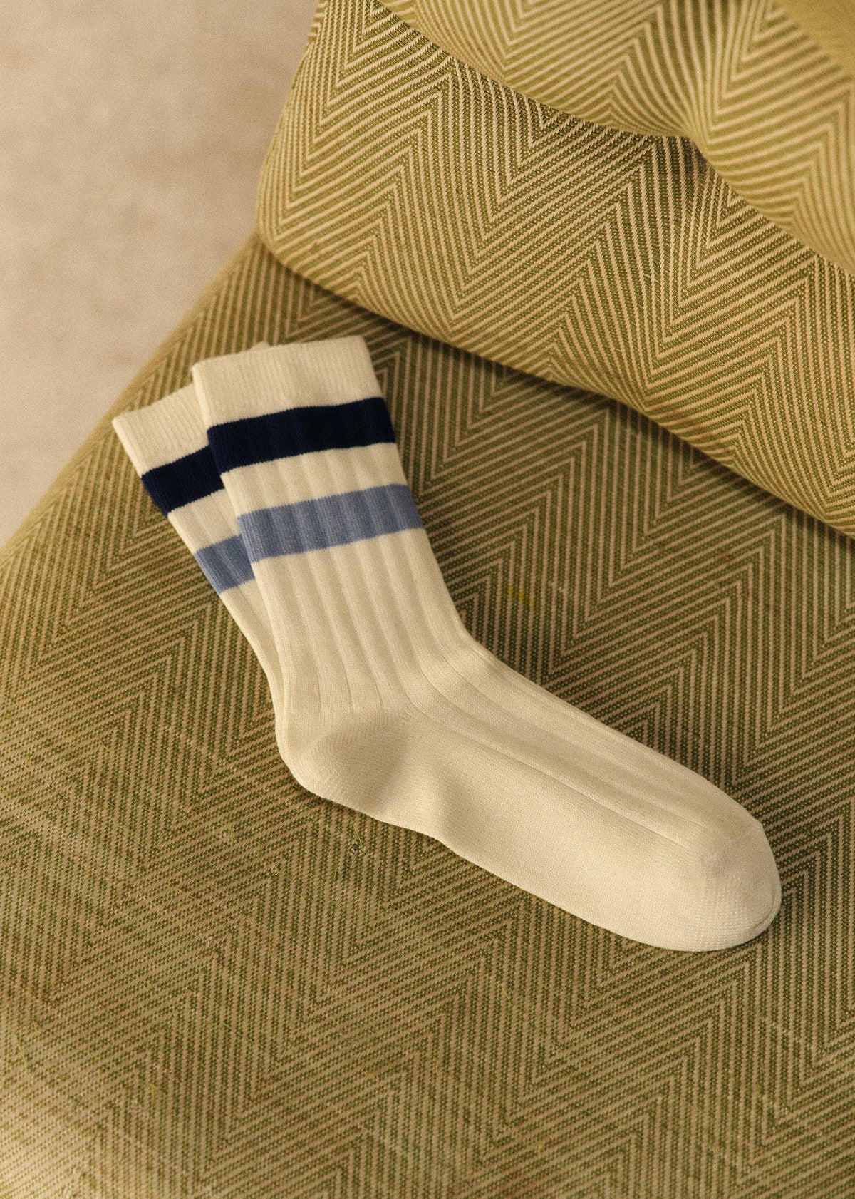 Chaussettes Loris - Écru / Marine / Bleu Acier