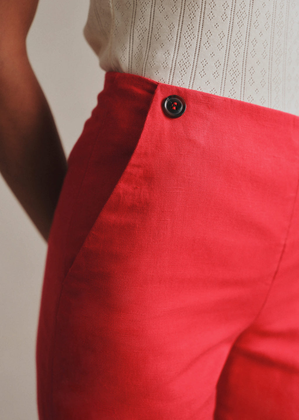Pantalon Gilles - Broderie Placée Rouge