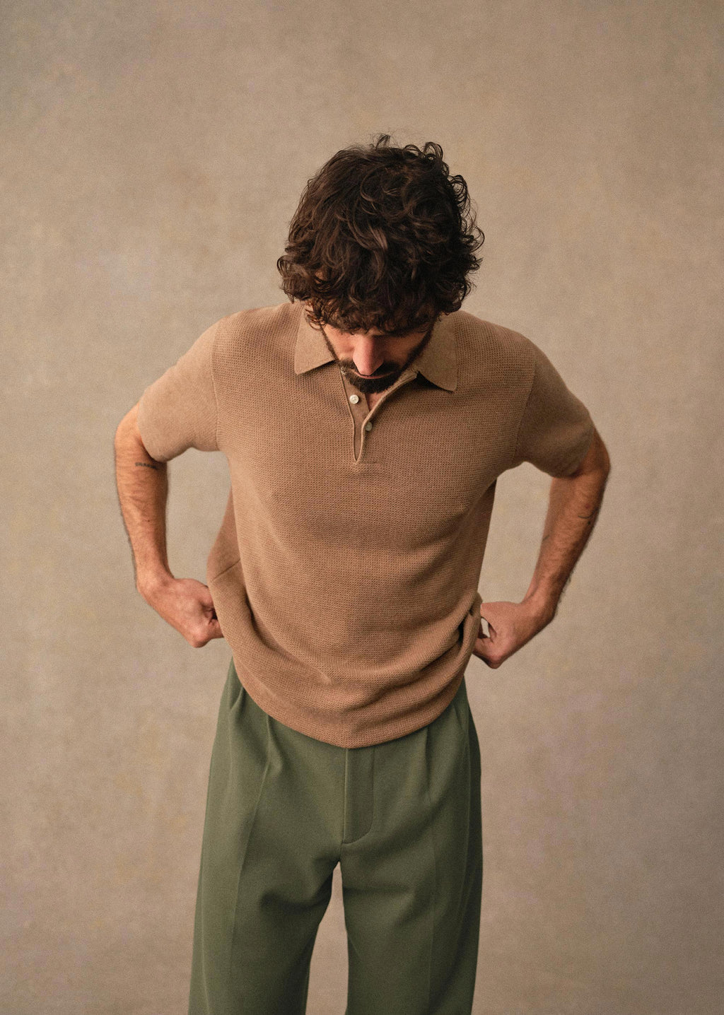 Polo Maille Sawyer - Beige Chiné