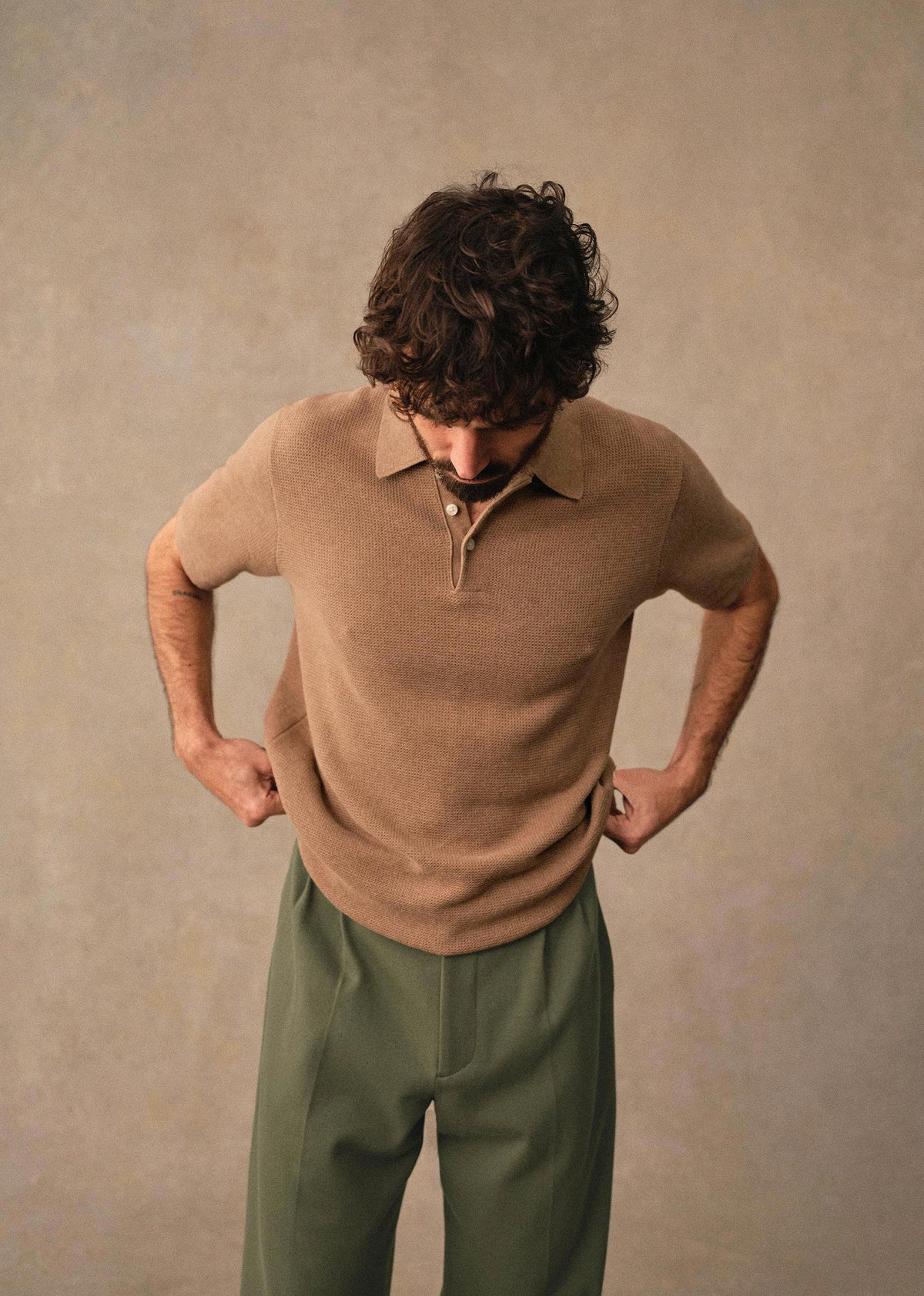 Polo Maille Sawyer - Beige Chiné