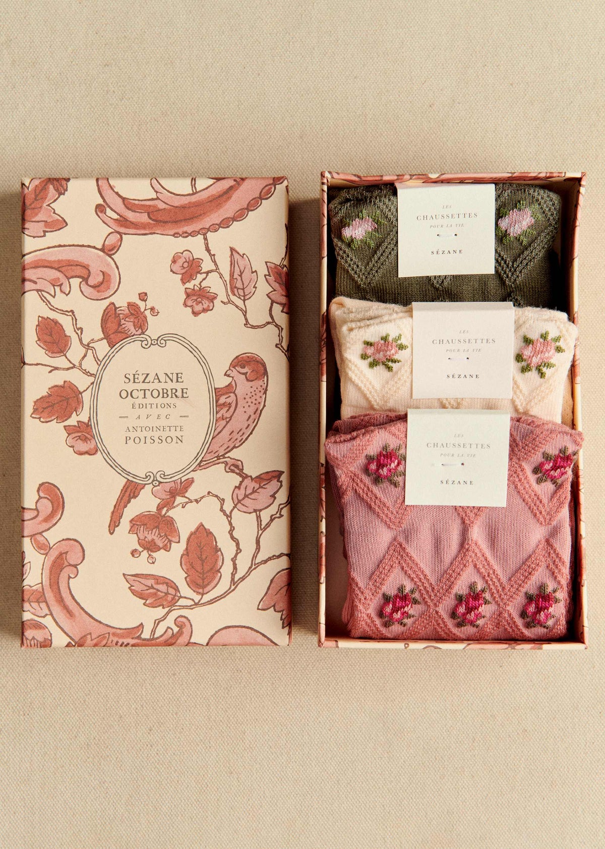 Coffret 3 chaussettes Julia - Fleurs Vintage