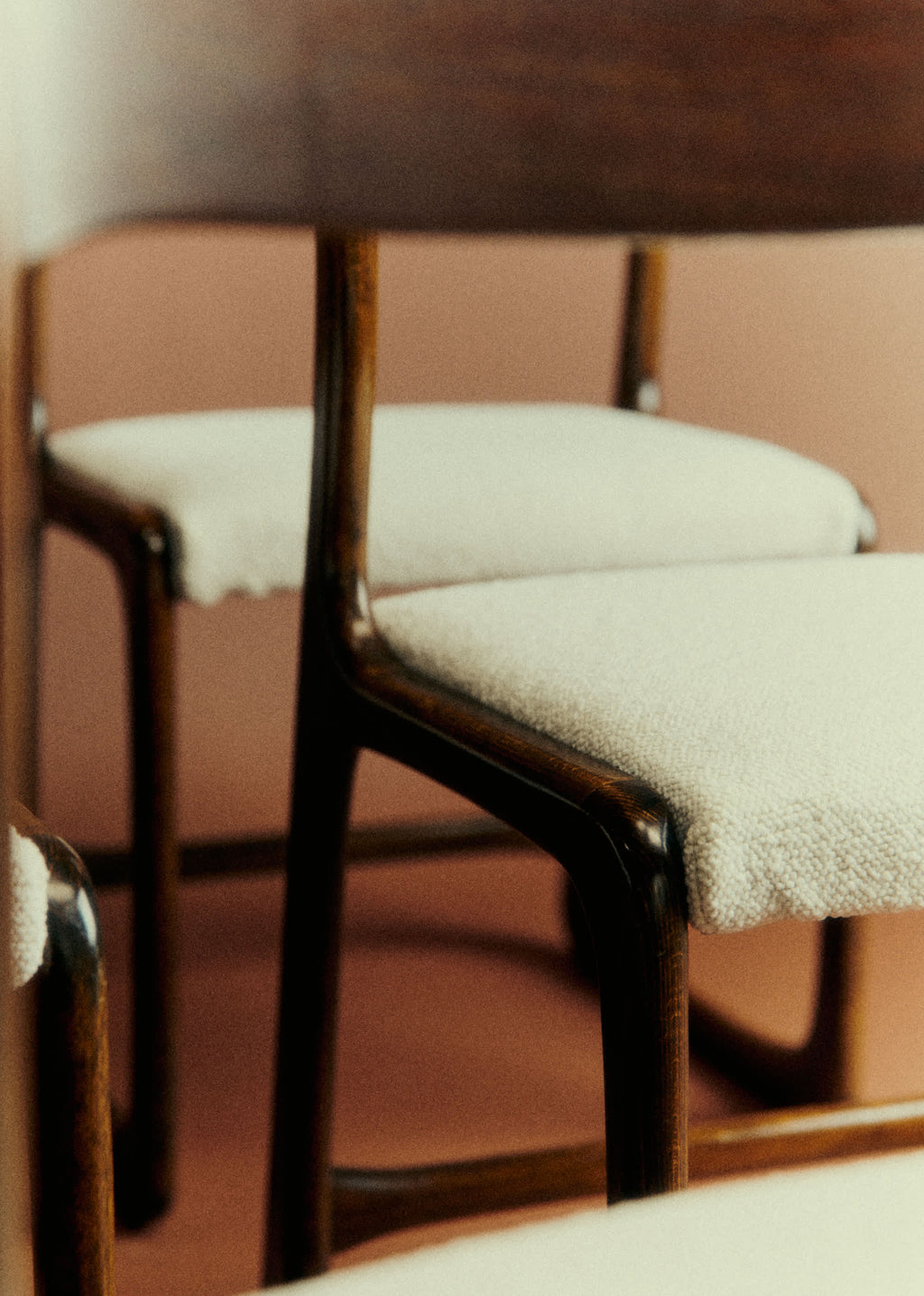 Lot de 5 chaises vintage Bauman - Chêne et hêtre teinté