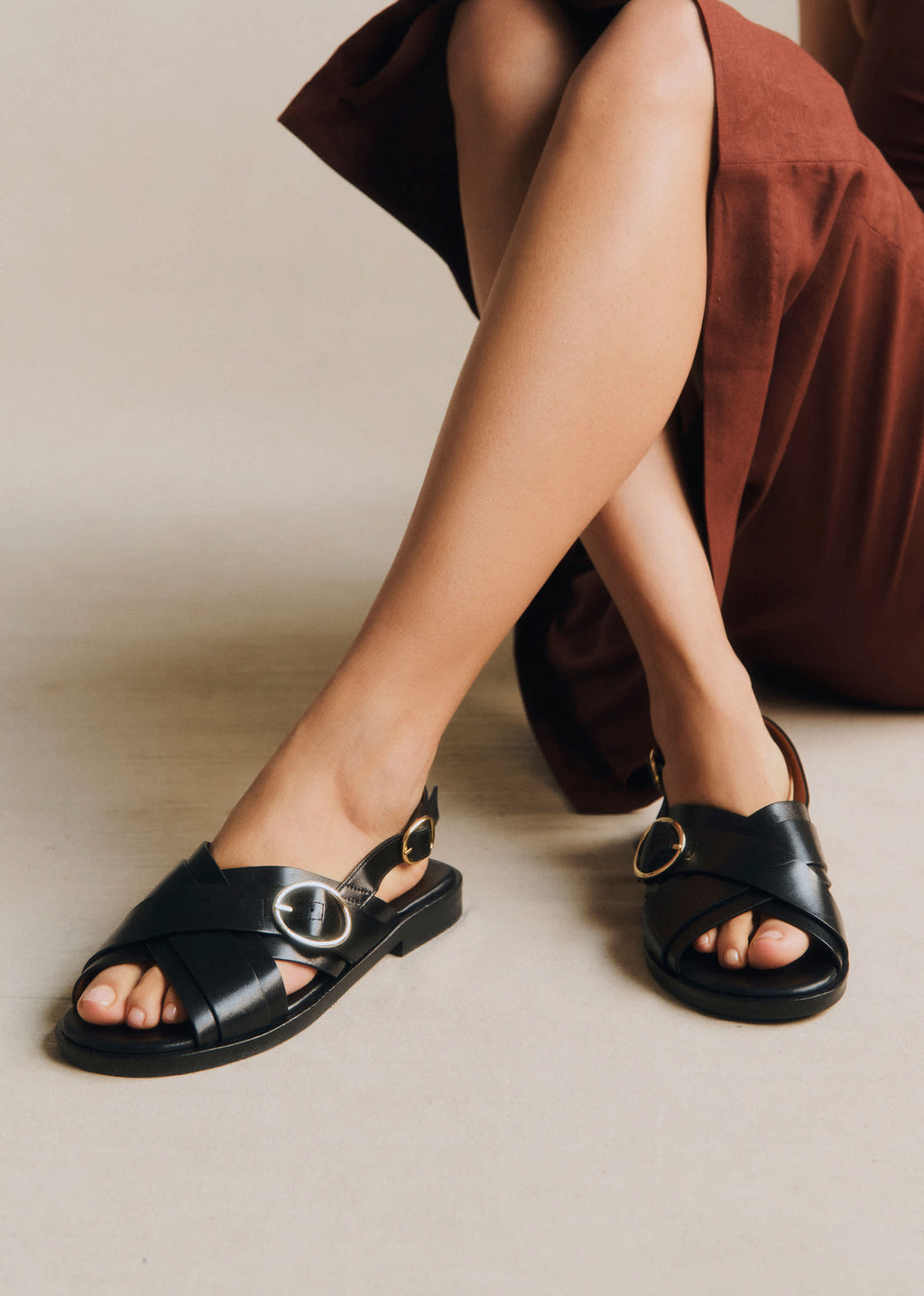 Sandales low Blandine - Noir Glacé