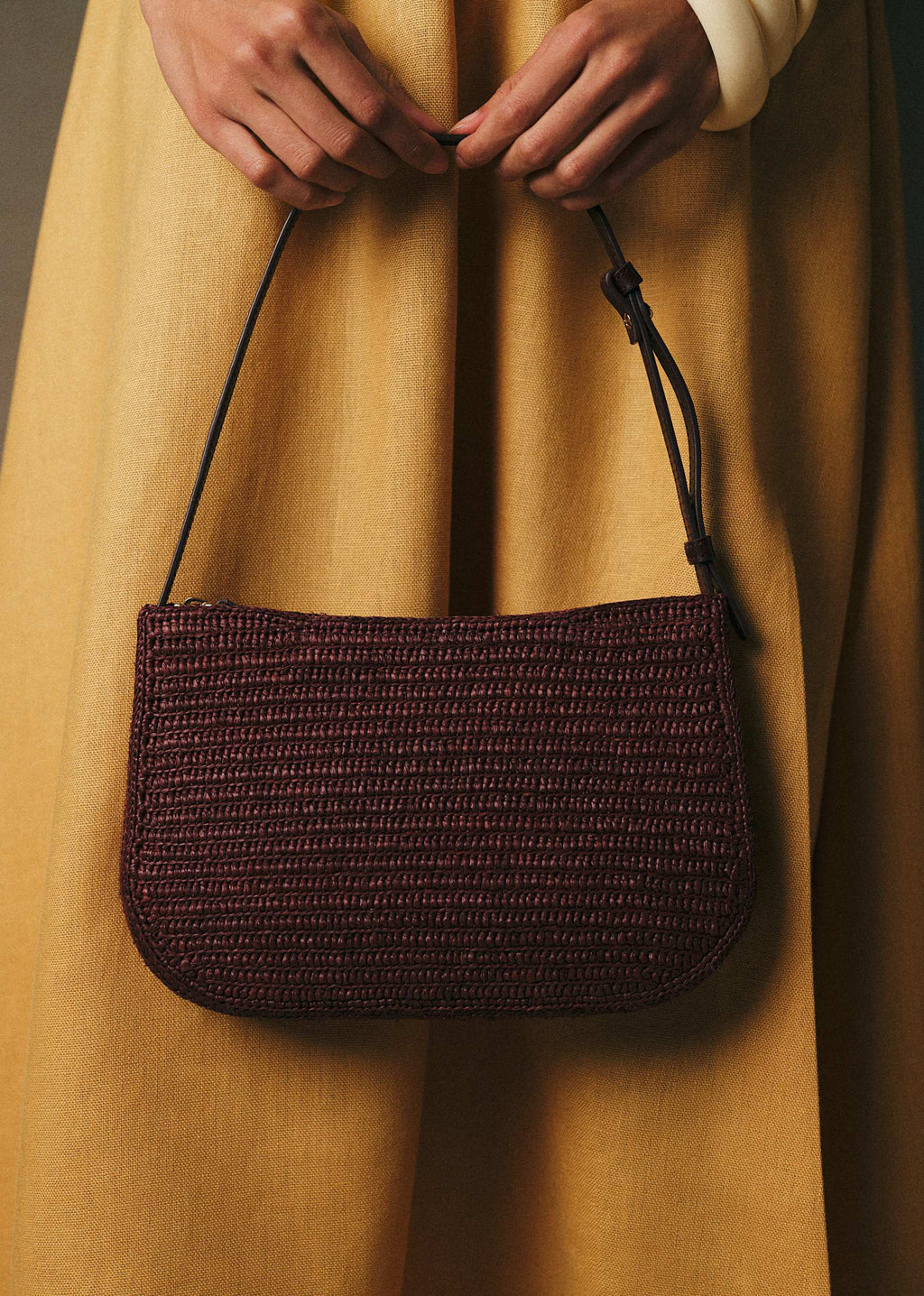 Pochette Jeanne - Raphia Pourpre