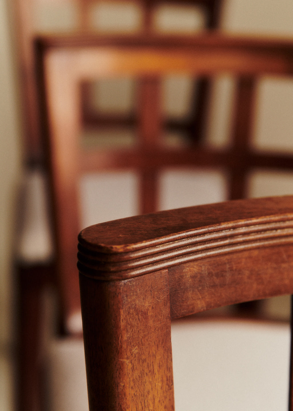 Lot de 6 chaises vintage hêtre - Hêtre teinté