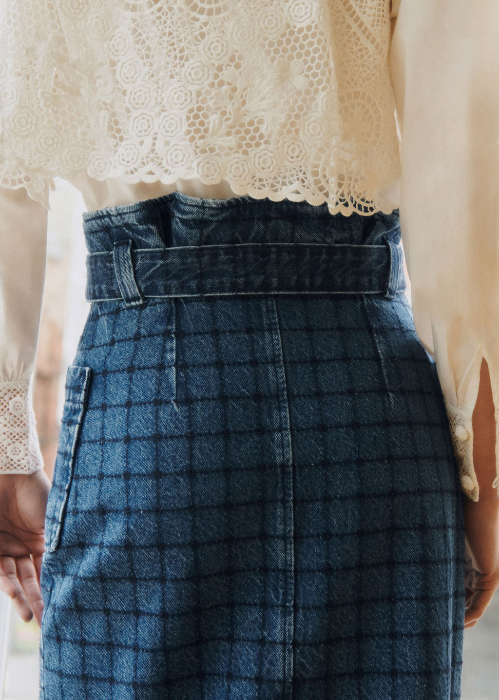 Jupe Pylla - Sézane x SEA NY - Broderie Marine Fond Denim