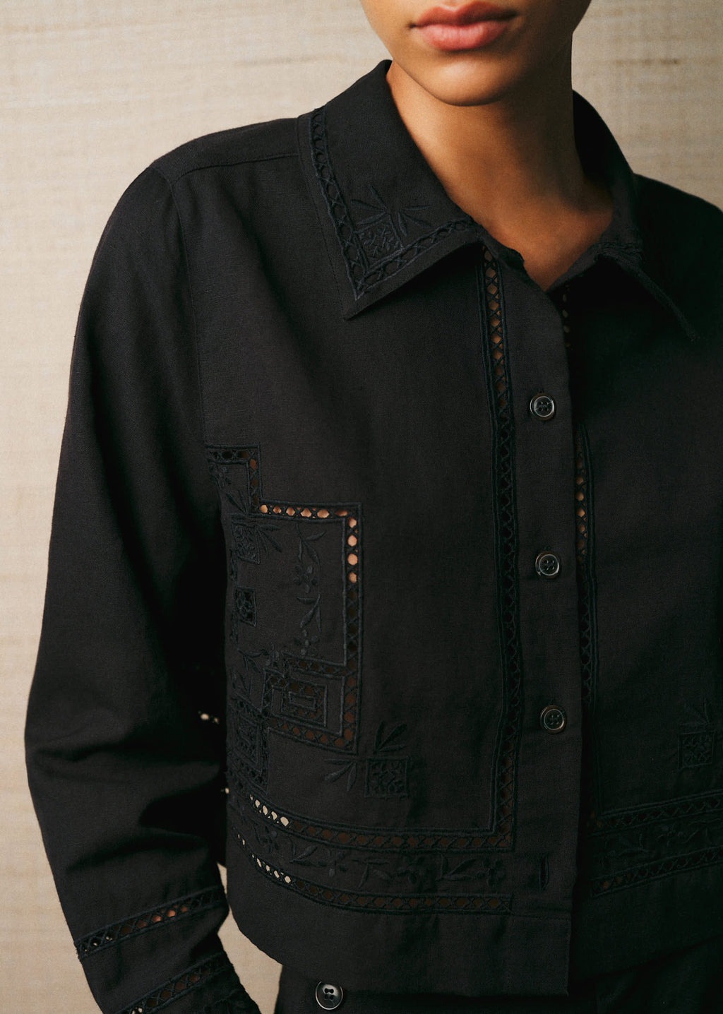 Chemise Aelig - Broderie Placée Noire