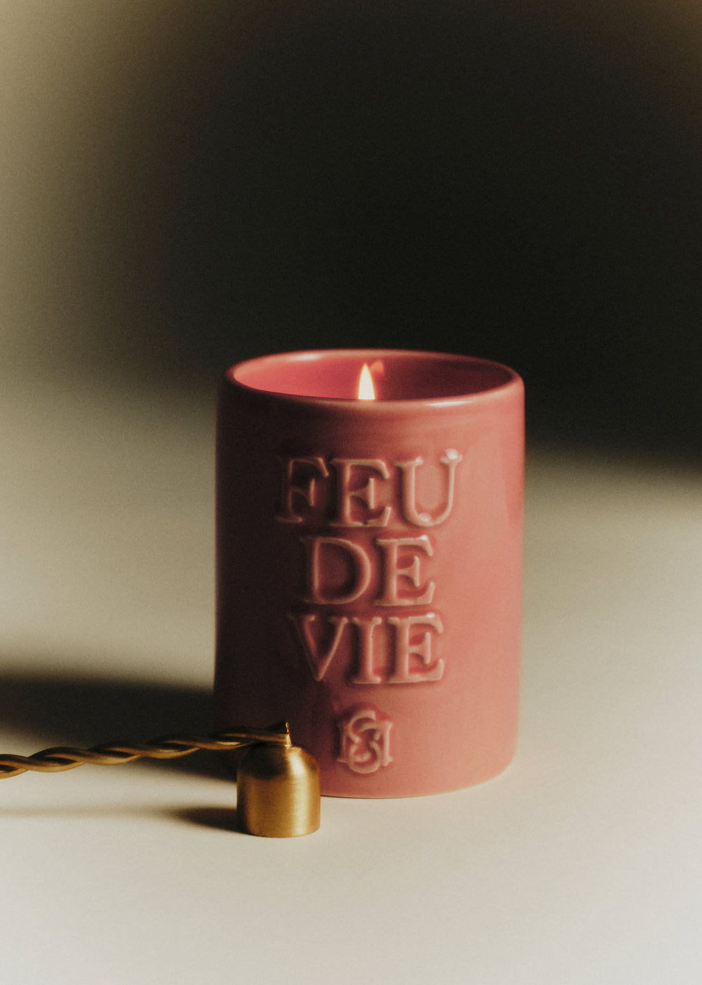 Bougie Feu de vie - La Fleur - Rose Amalfi