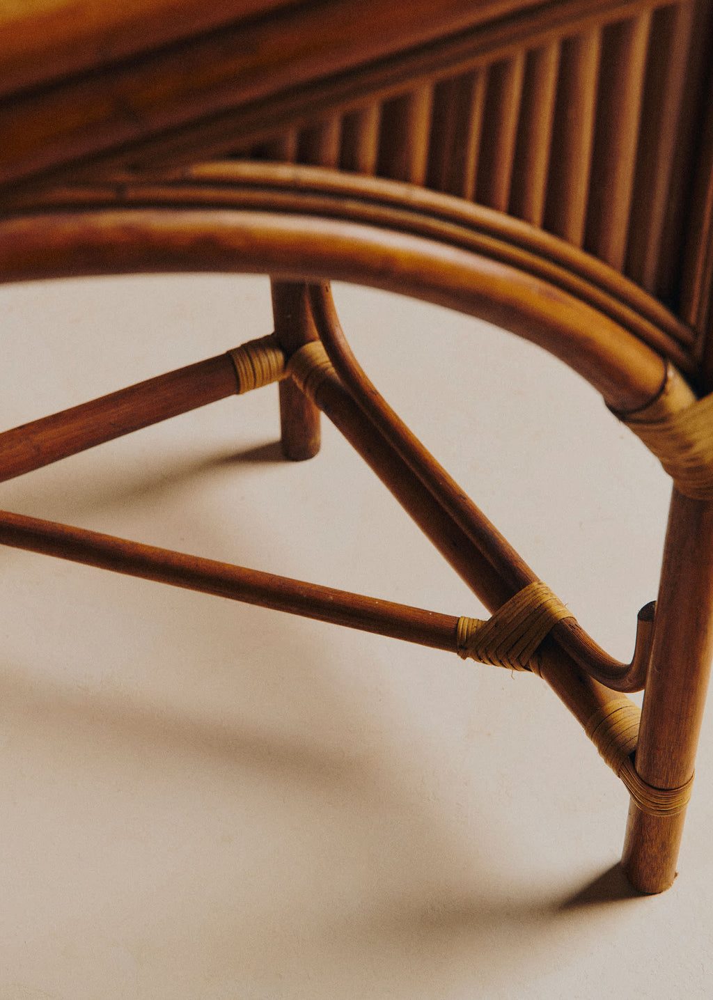Coiffeuse vintage en bambou - Bambou et Rotin Foncé