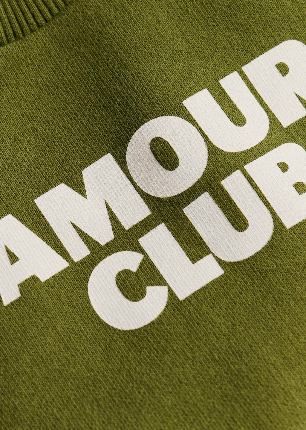 Sweat-Shirt Amour club - Olive / écru