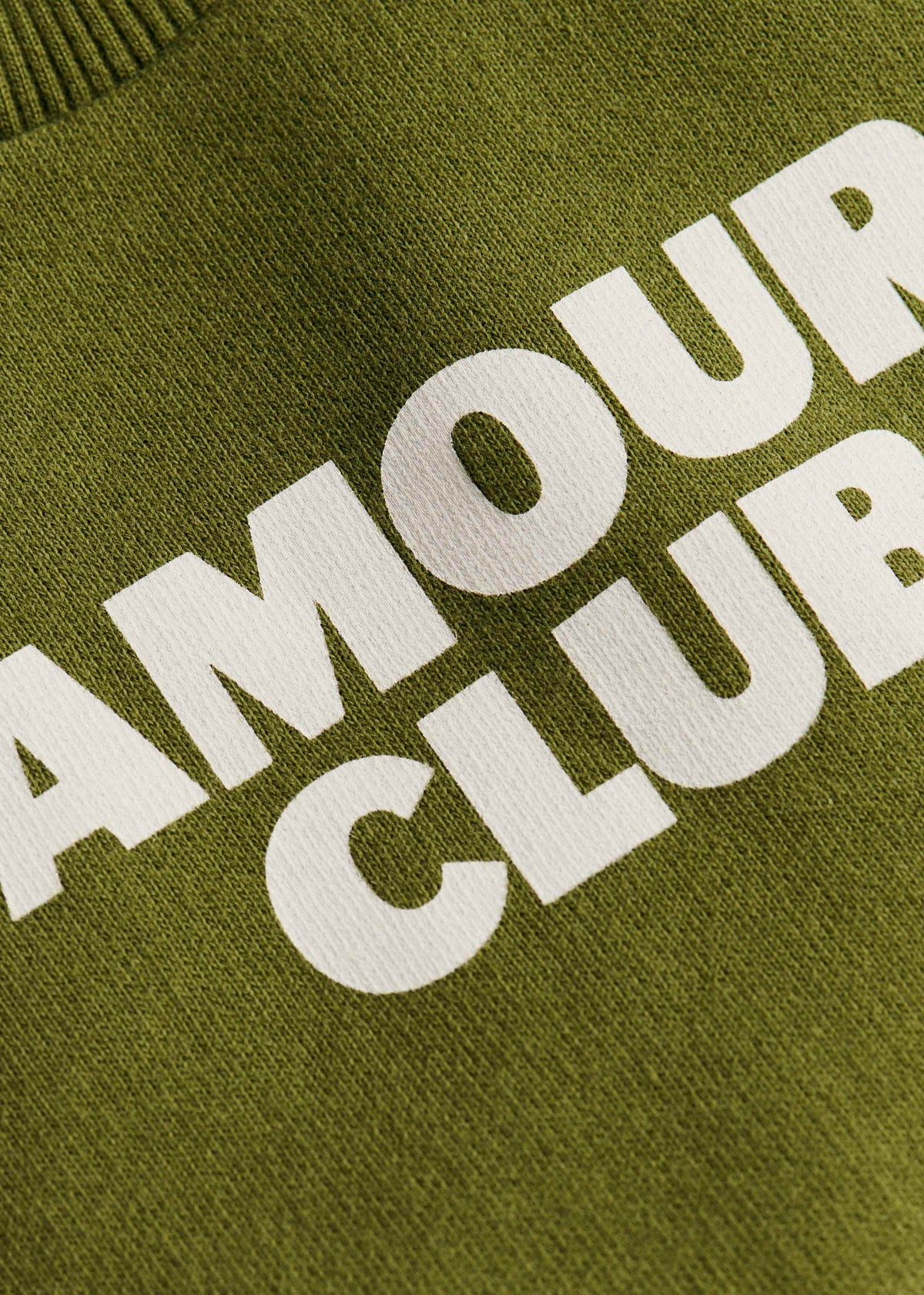 Sweat-Shirt Amour club - Olive / écru