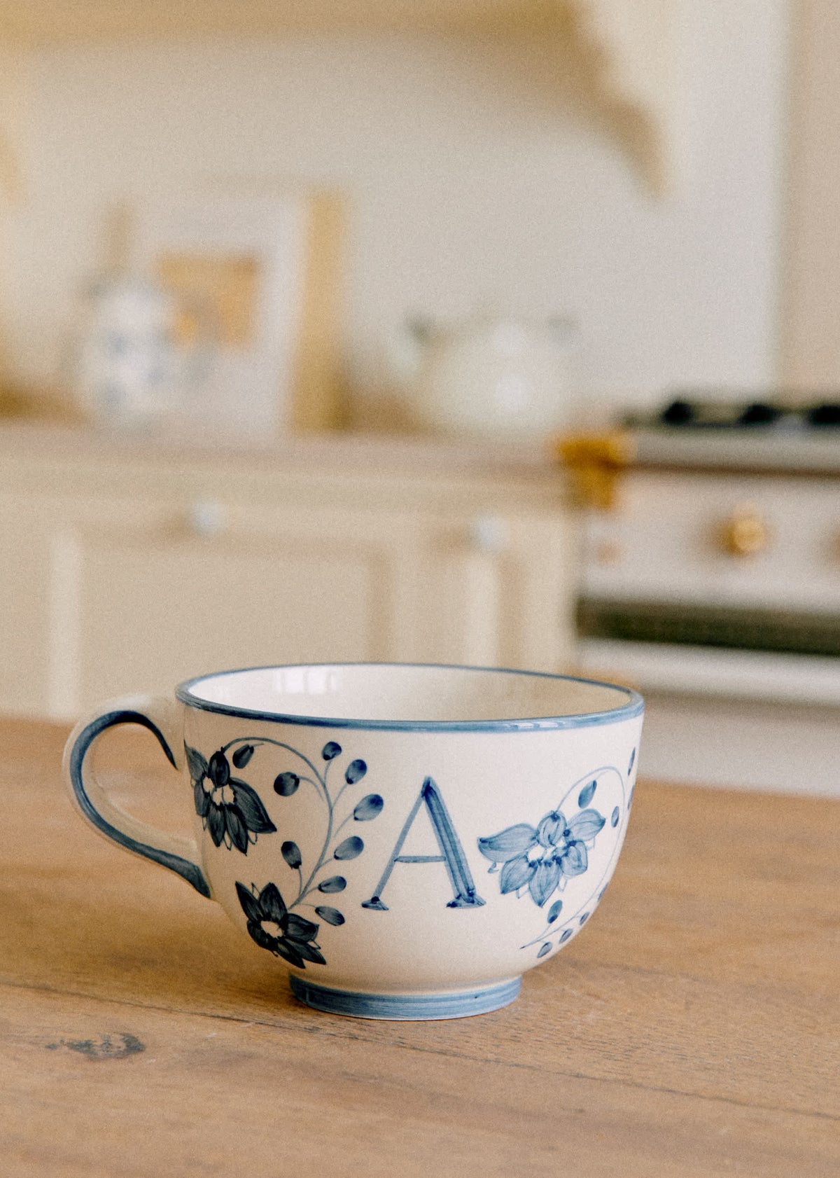 Tasse Poème - Bleu orage - Lettre A