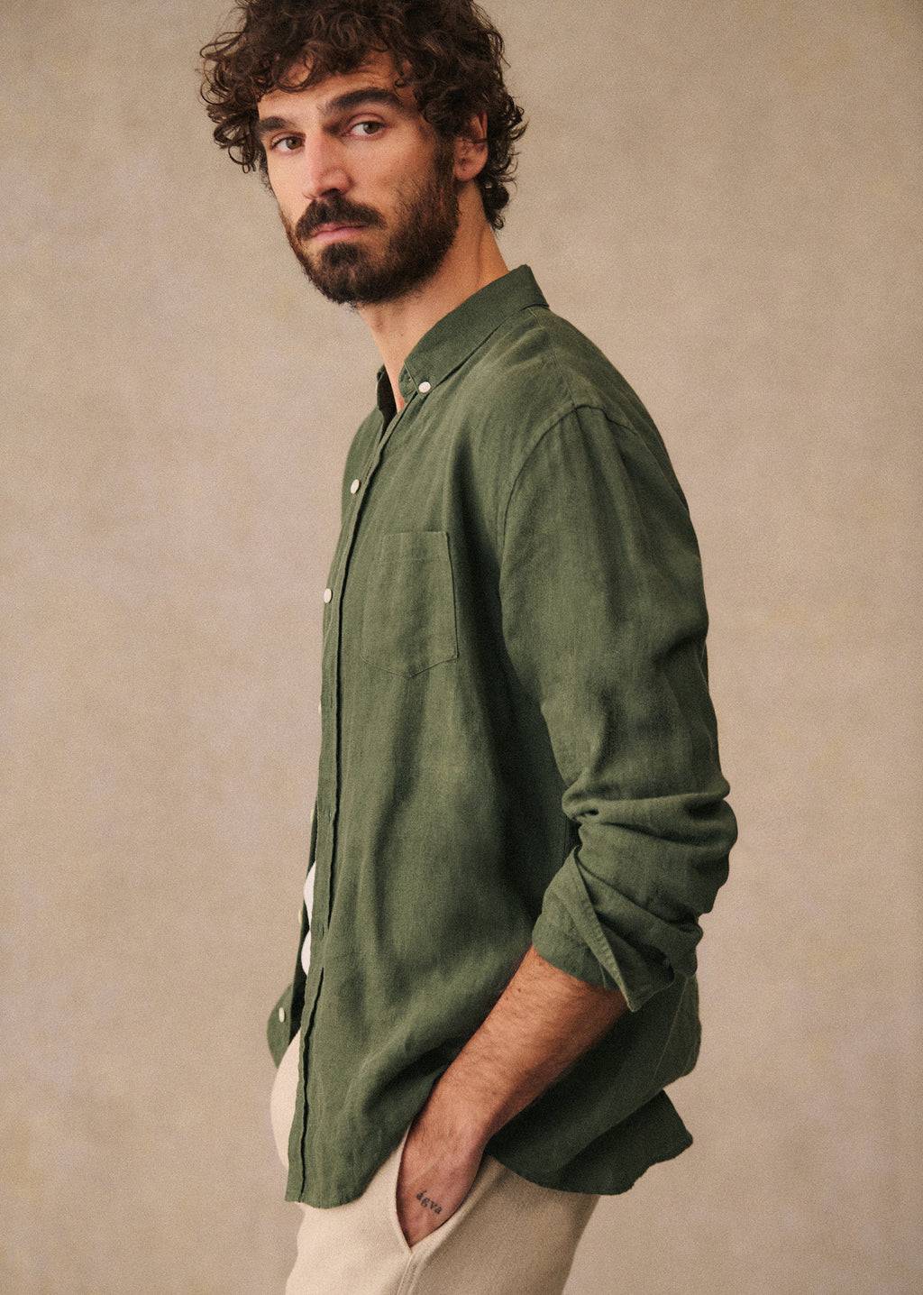 Chemise Charlie Lin - Kaki