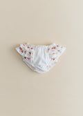 Bloomer Clélia - Broderie Contrastée Tricolore Fond Ecru