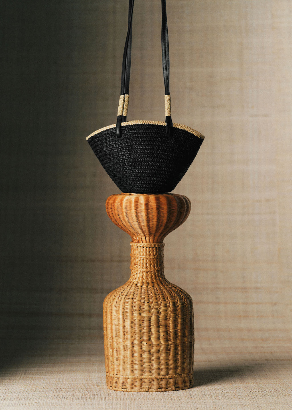 Panier Mini Maia - Raphia Noir