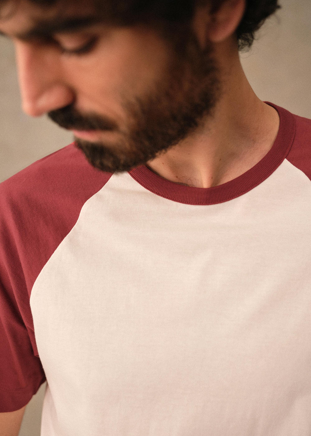 T-Shirt Anthony - Écru / Rouge Foncé