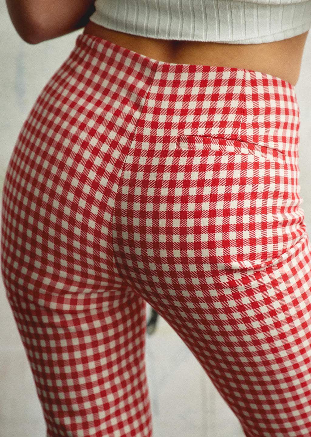 Pantalon Ciara - Vichy Rouge Écru