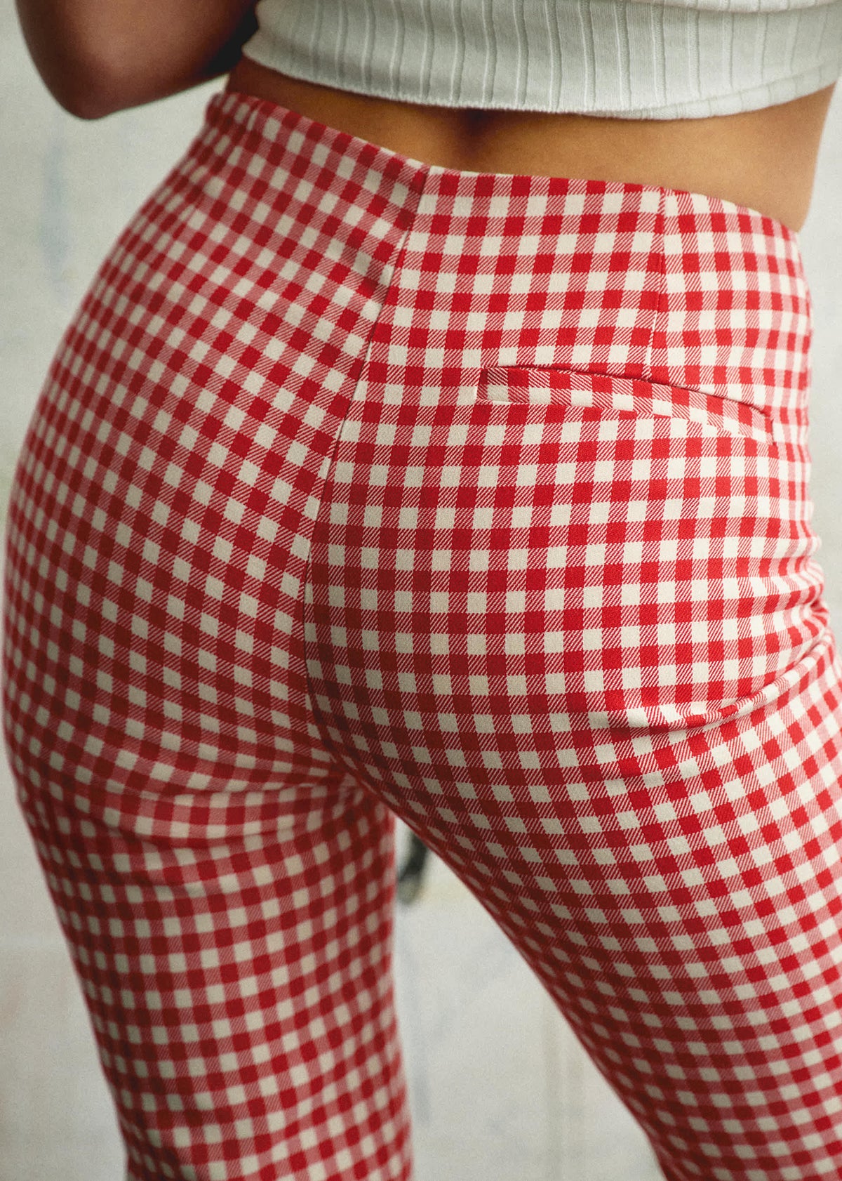 Pantalon Ciara - Vichy Rouge Écru